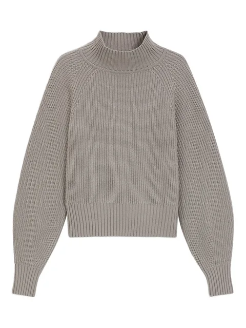 ribbed funnel-neck sweater