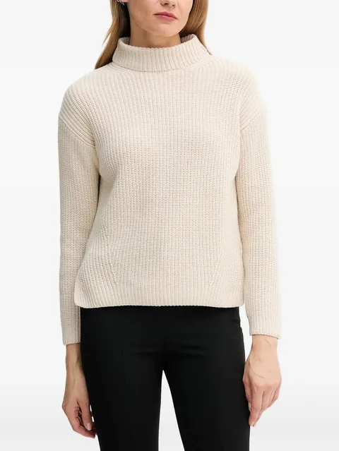 roll-neck side-slit sweater