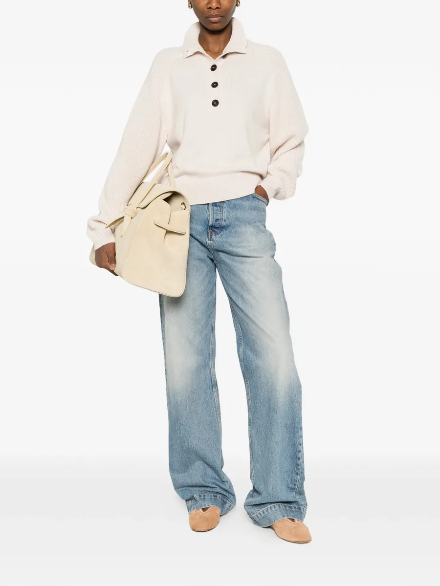 buttoned high-neck sweater 4
