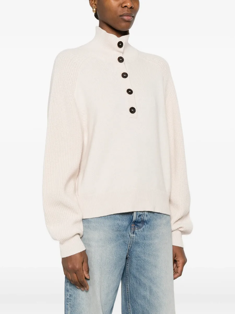 buttoned high-neck sweater 6