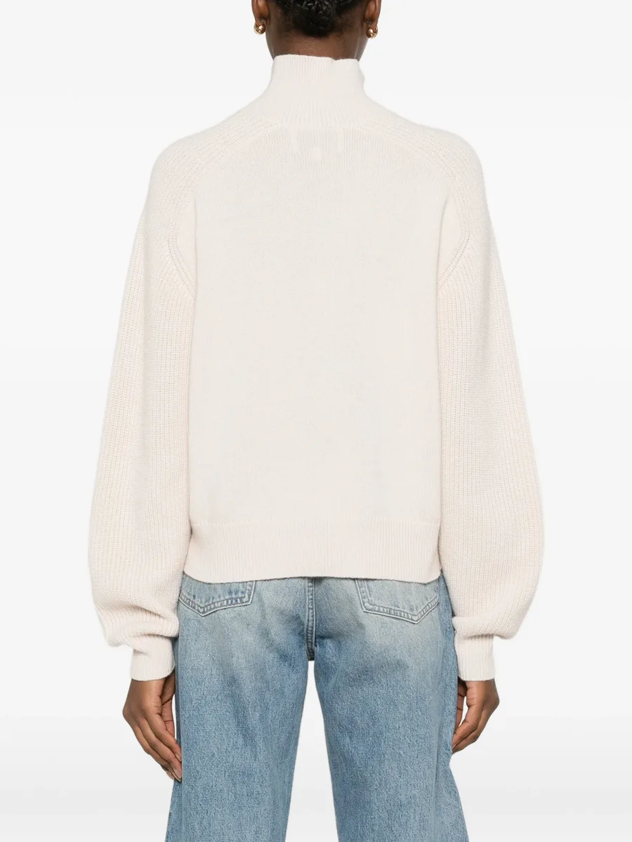 buttoned high-neck sweater 8