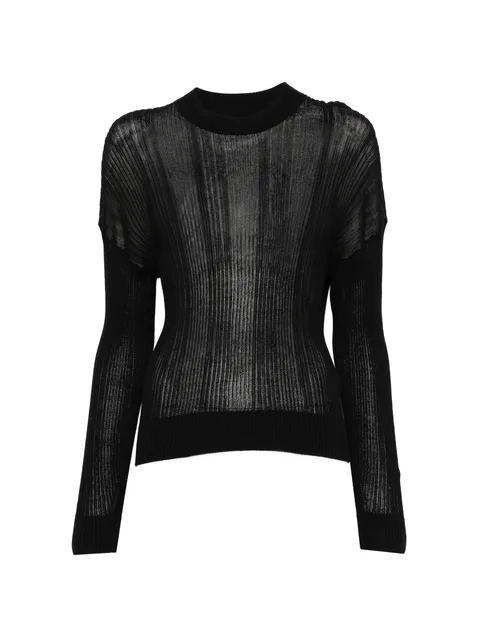 ribbed round-neck sweater