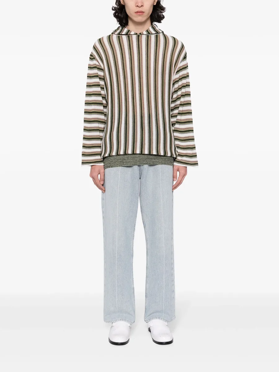 striped linen-blend hoodie 6