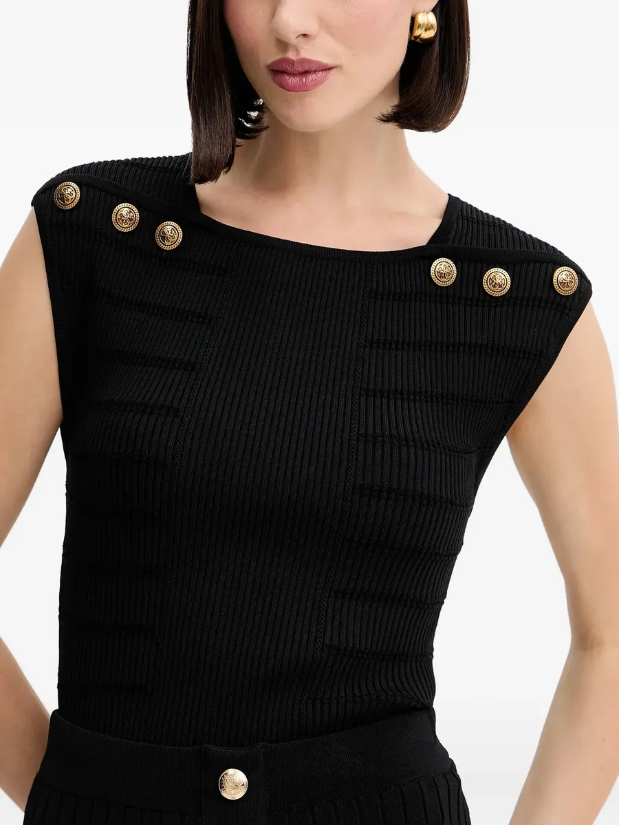 Evangeline button ribbed top 8