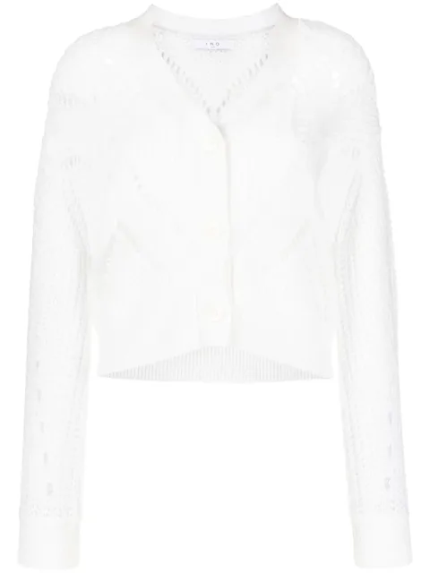open-knit cotton-wool blend cardigan
