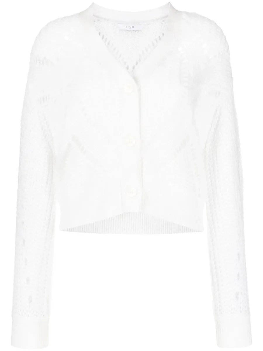 open-knit cotton-wool blend cardigan 1