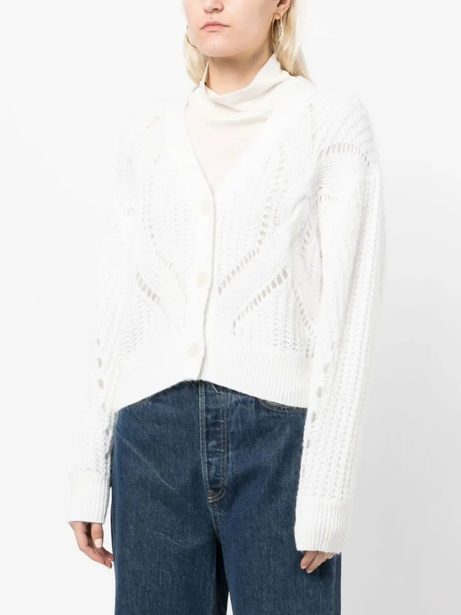 open-knit cotton-wool blend cardigan 5