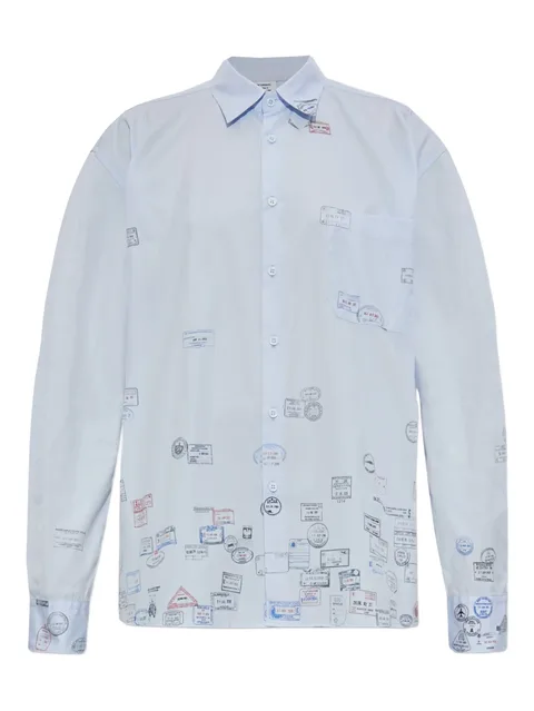 passport-stamp print shirt