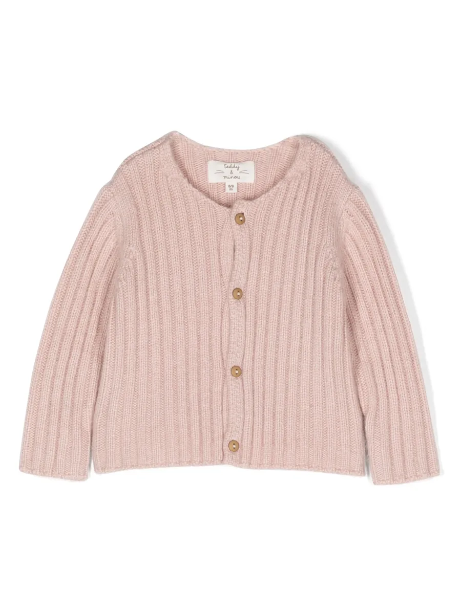 ribbed-knit long-sleeved cardigan 2
