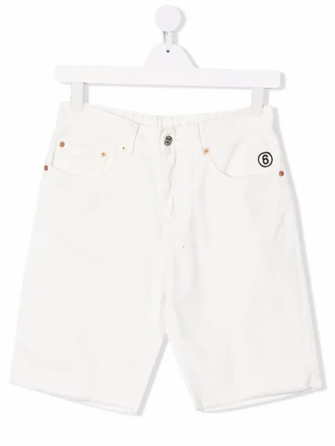 TEEN embroidered-logo denim shorts