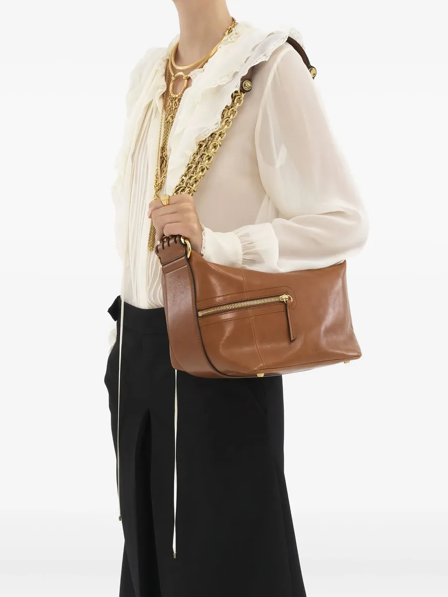chain-trimmed leather bag 4