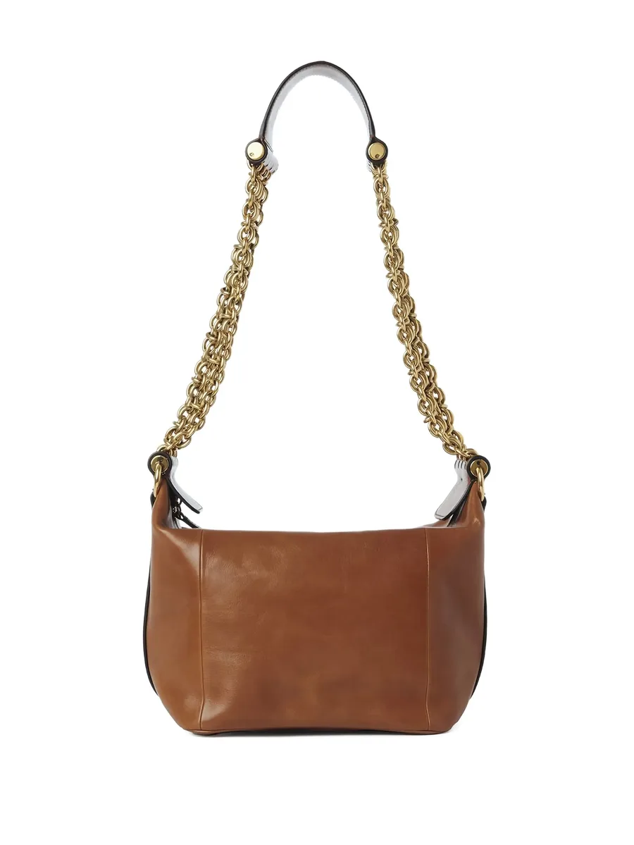 chain-trimmed leather bag 6
