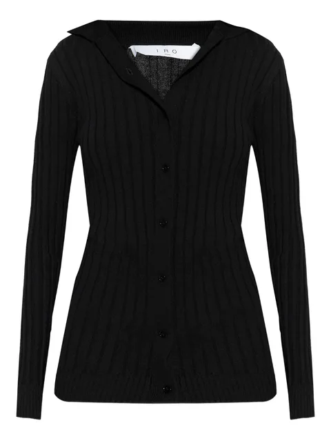 ribbed buttoned cardigan