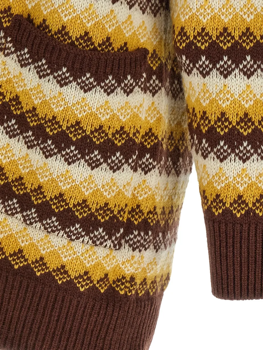 patterned-jacquard cardigan 7