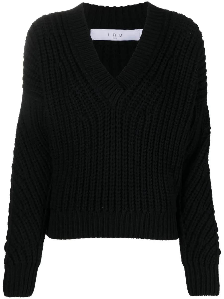 chunky-knit V-neck jumper 2