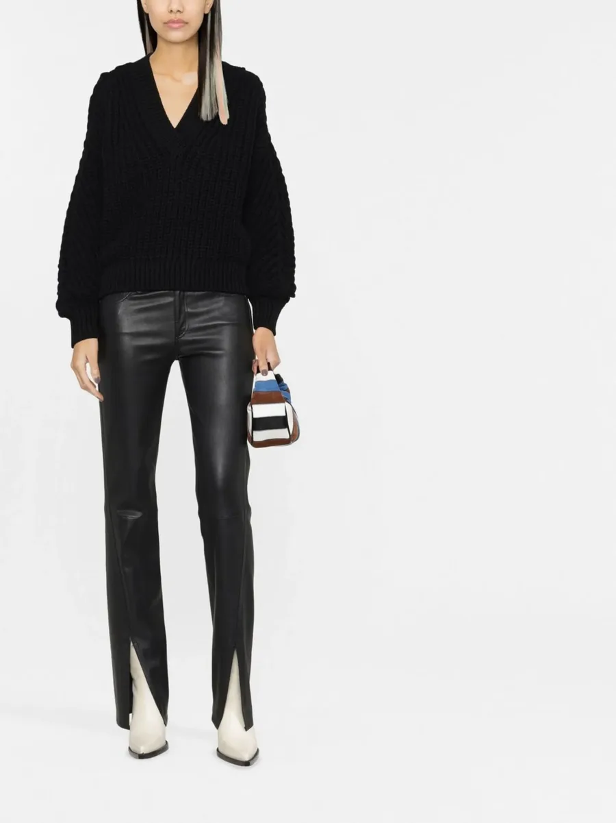 chunky-knit V-neck jumper 4