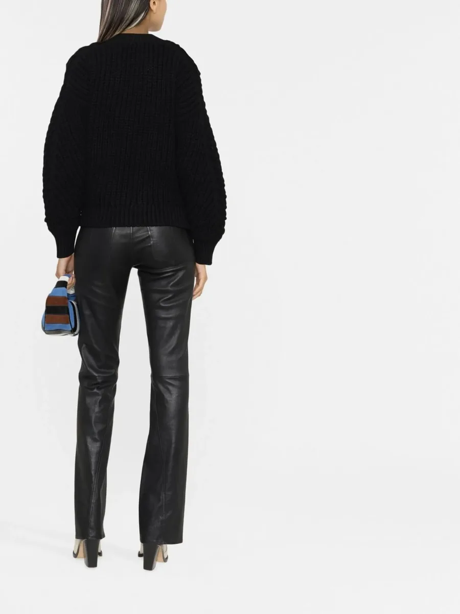 chunky-knit V-neck jumper 8