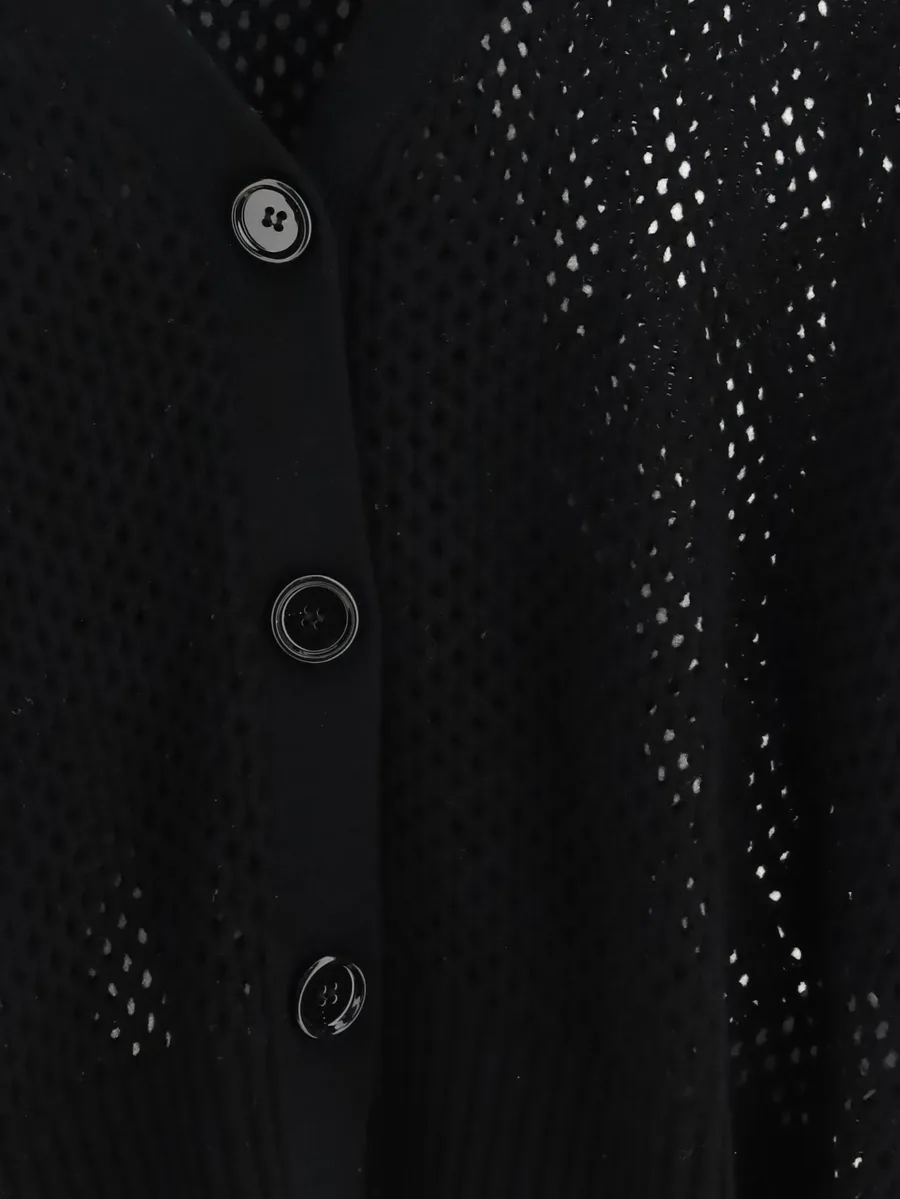 button mesh V-neck cardigan 6