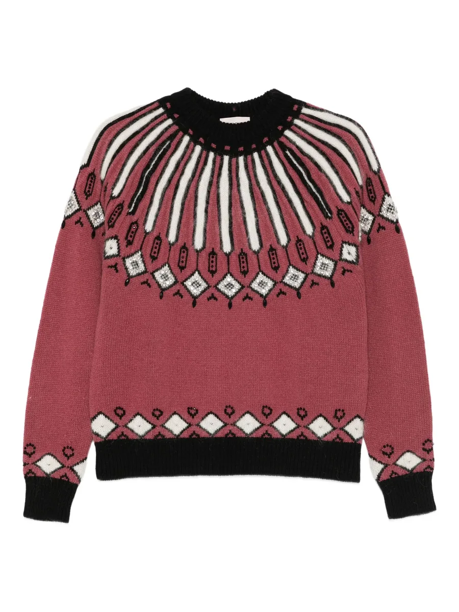 Adriane embellished-patterned sweater 2