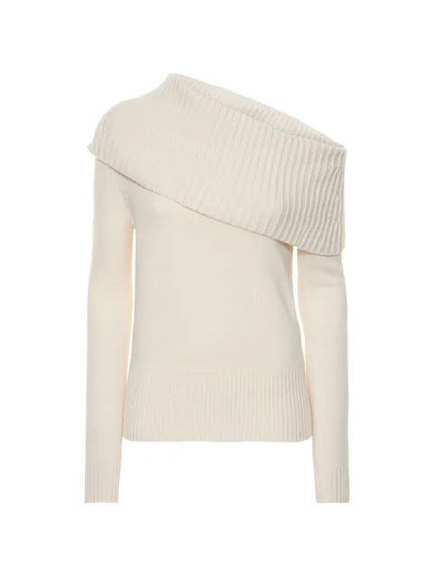 asymmetric-collar sweater