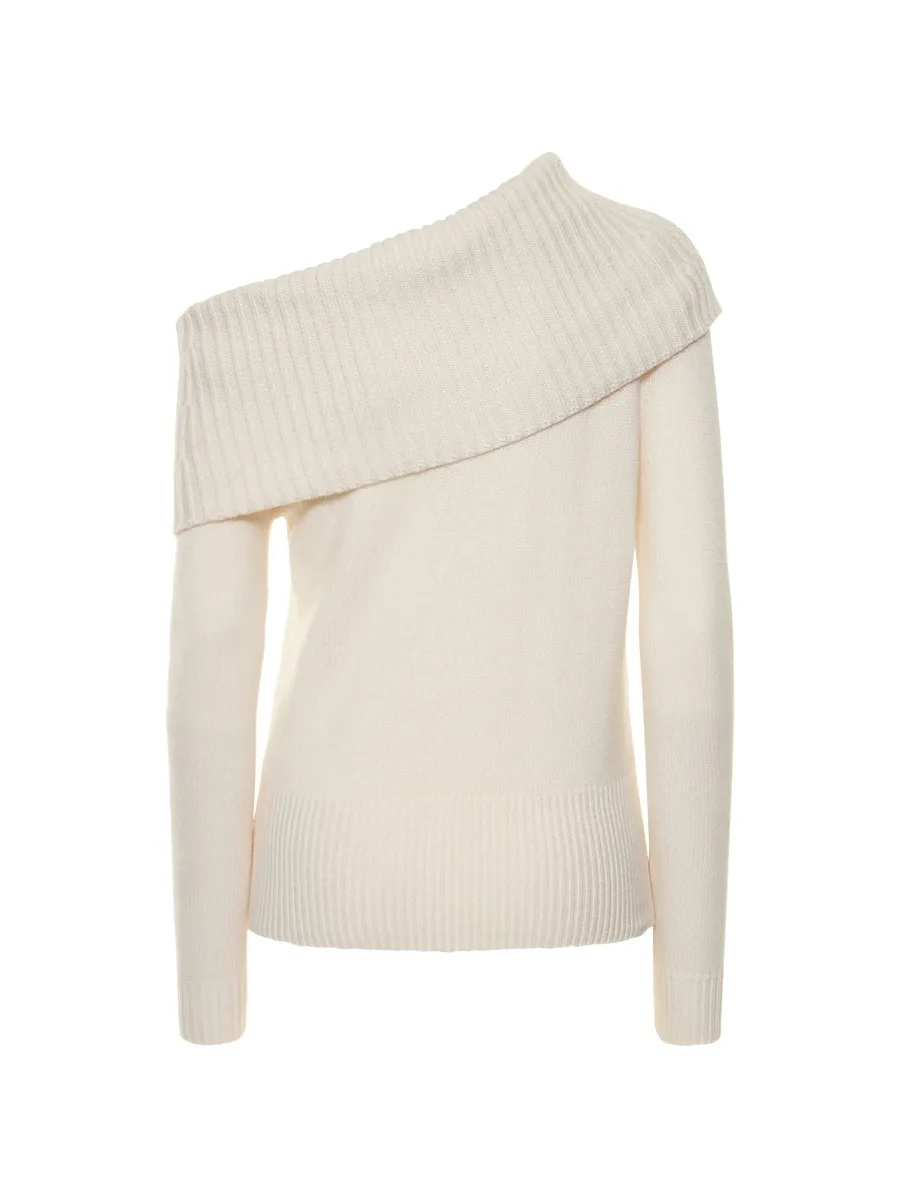 asymmetric-collar sweater 4
