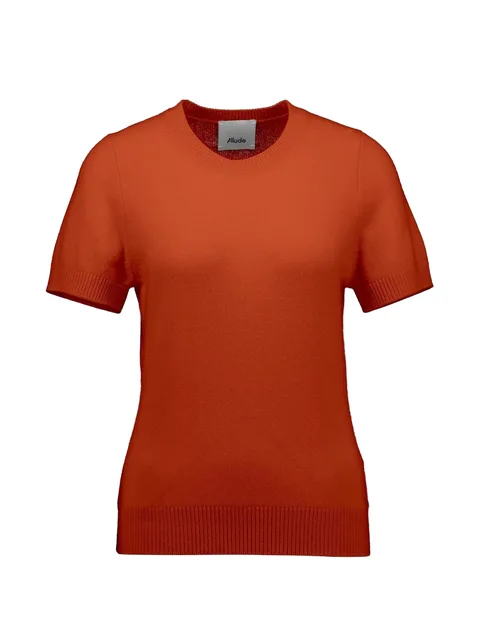 fitted short-sleeve sweater