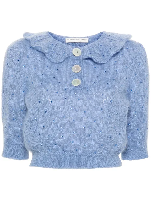 crystal-embellished crop top