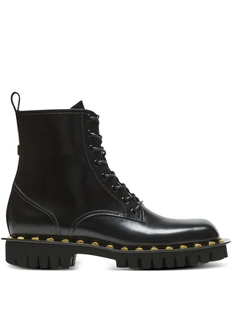 Glazed combat boots