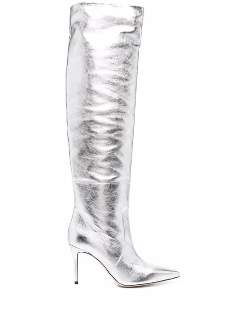 x Brian Atwood Carra metallic-effect boots