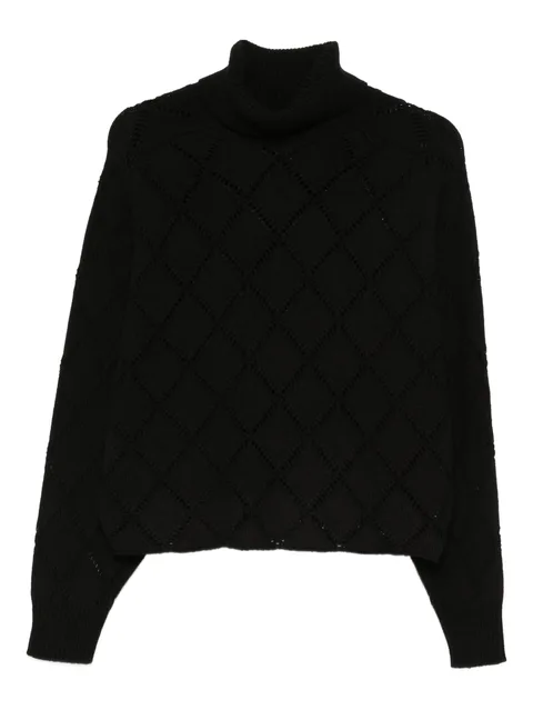 openwork turtleneck sweater