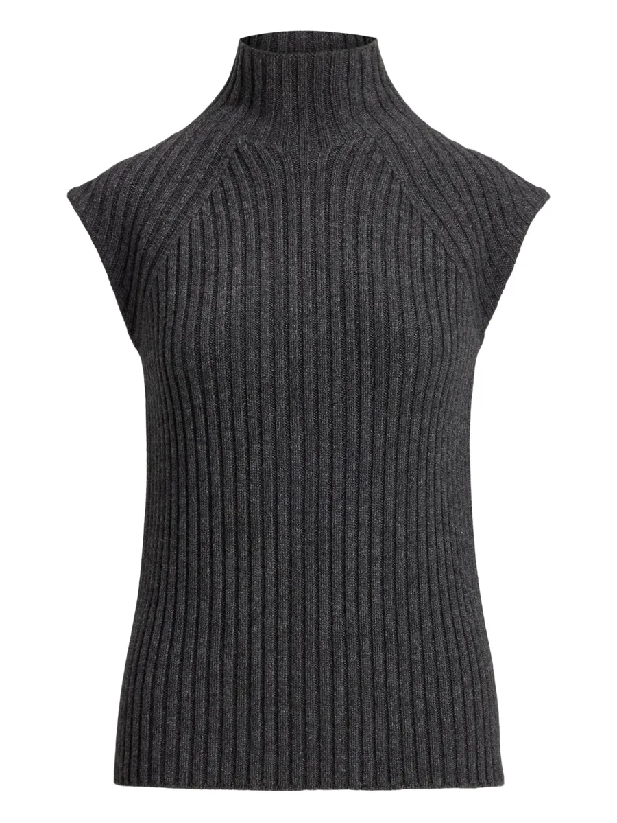 ribbed high-neck sleeveless top 1