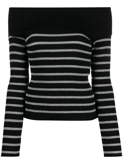 striped virgin-wool jumper