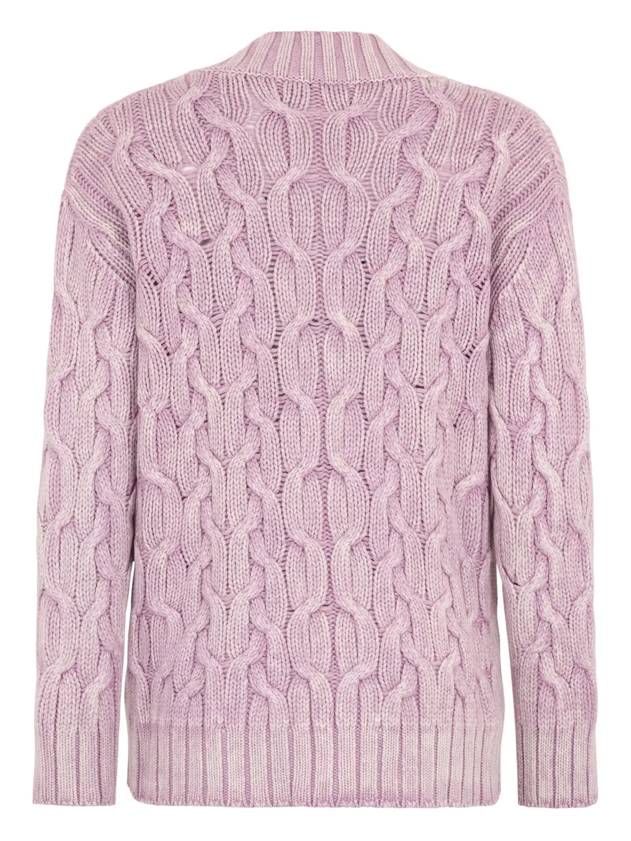 cable-knit V-neck sweater 4