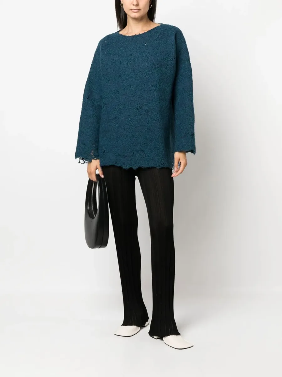distressed-effect knit jumper 3