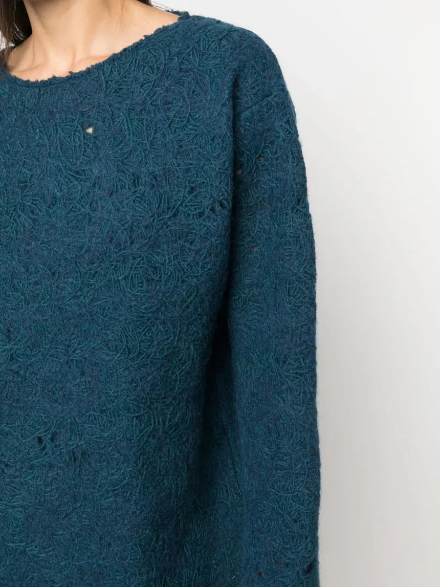 distressed-effect knit jumper 9