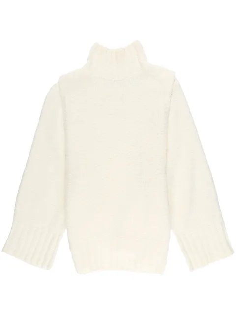 Escapee layered high-neck jumper