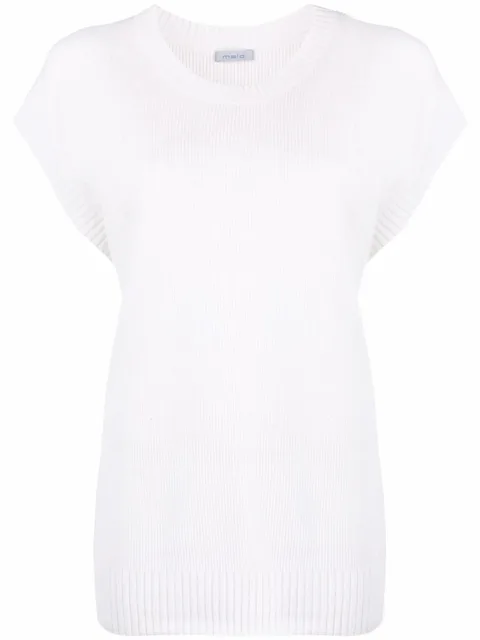 ribbed-knit cashmere T-shirt