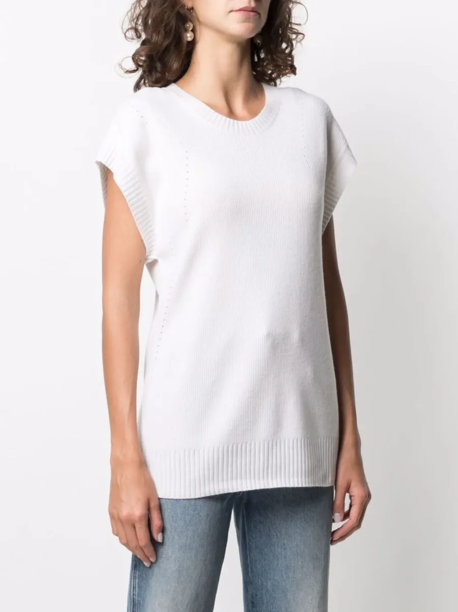 ribbed-knit cashmere T-shirt 5