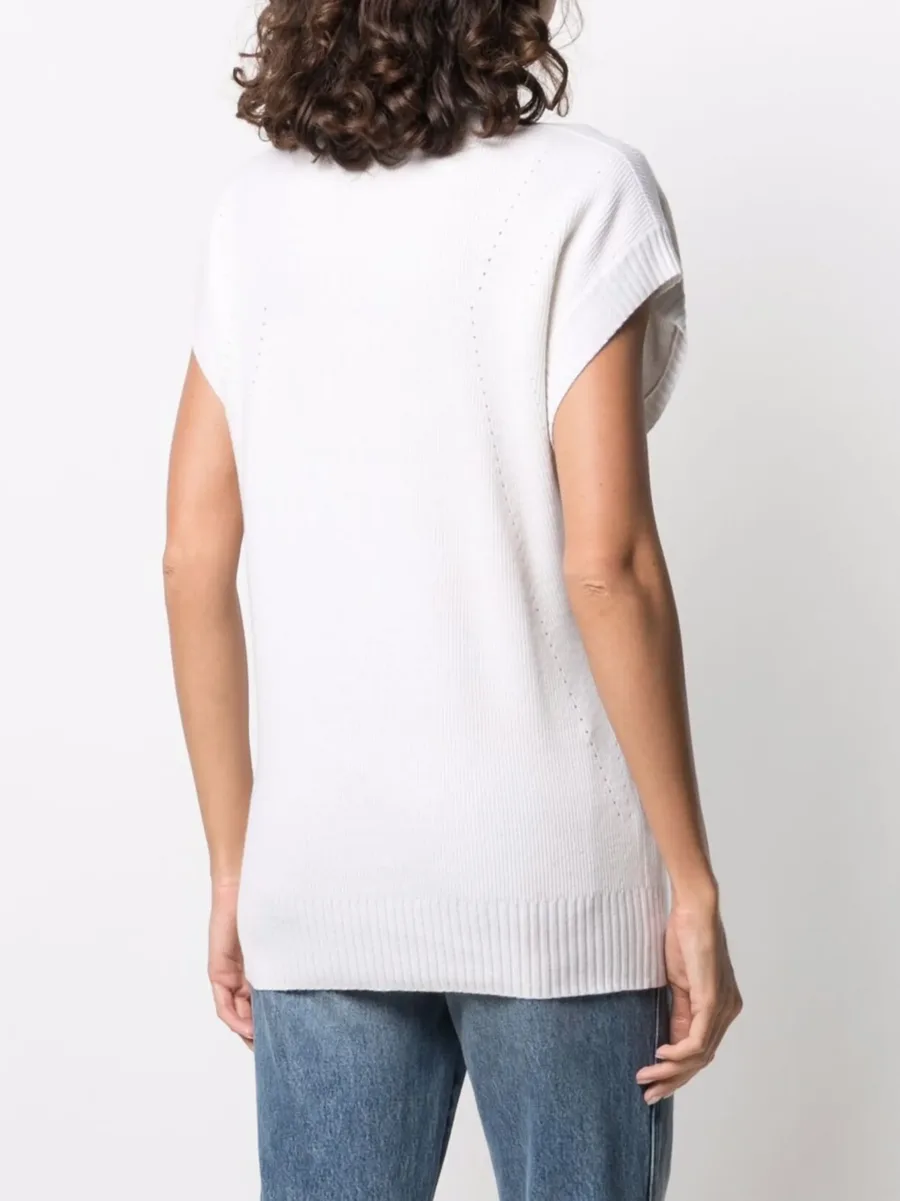 ribbed-knit cashmere T-shirt 8