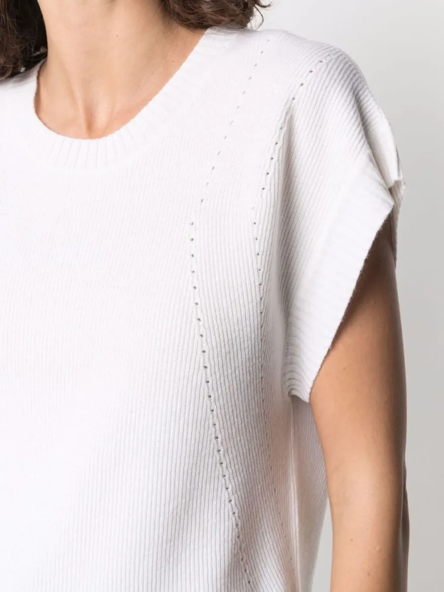 ribbed-knit cashmere T-shirt 9