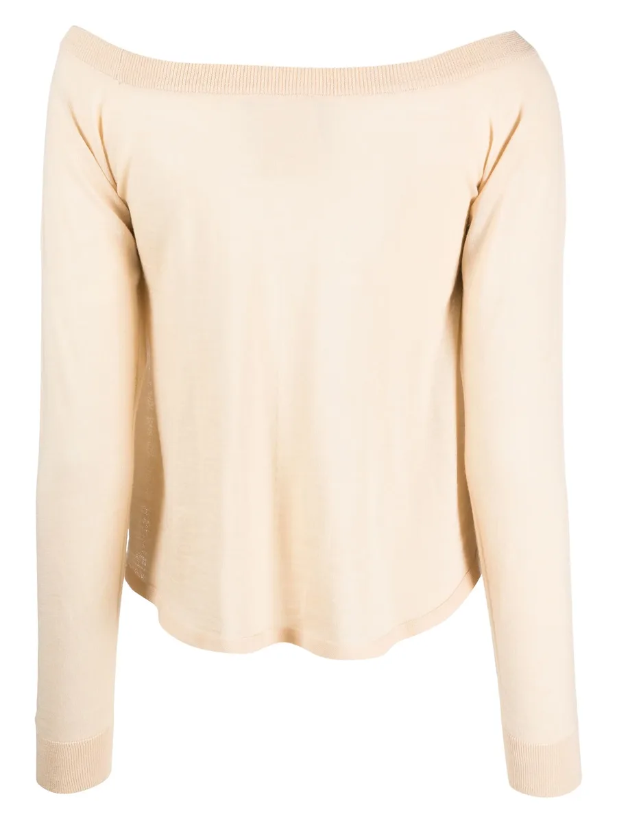 Bardot-neckline virgin wool jumper 4
