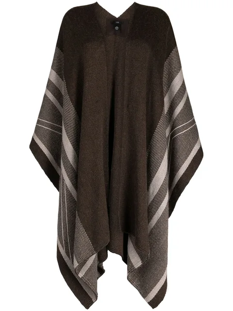 striped fine-knit duster