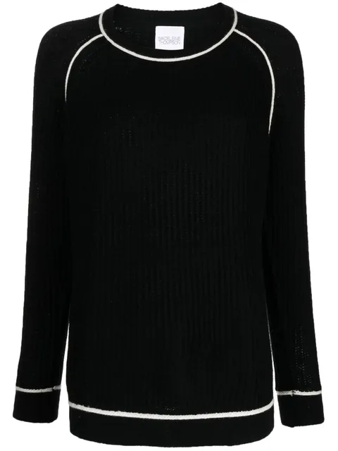 contrasting-edge knitted jumper