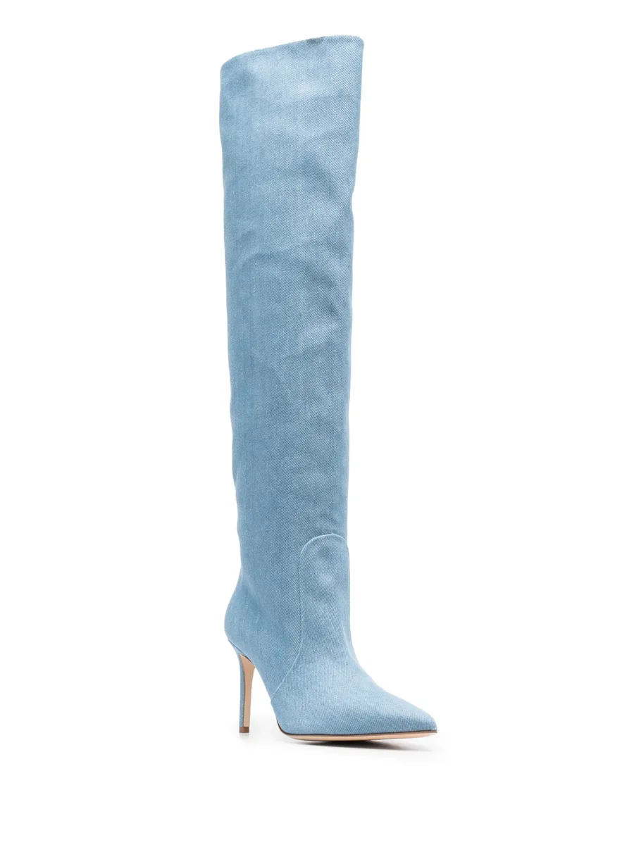 denim 85mm thigh-high boots 4