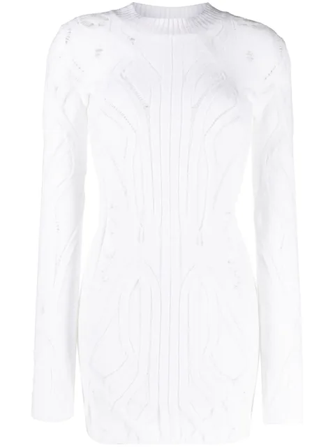 open-knit long-line jumper