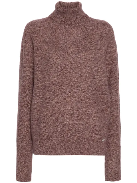 roll-neck speckle-knit jumper