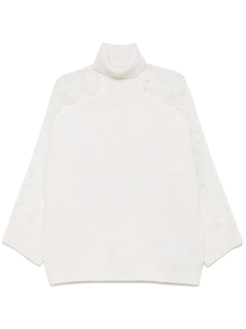 lace-detail sweater