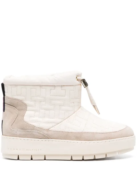 monogram-jacquard platform snow boots