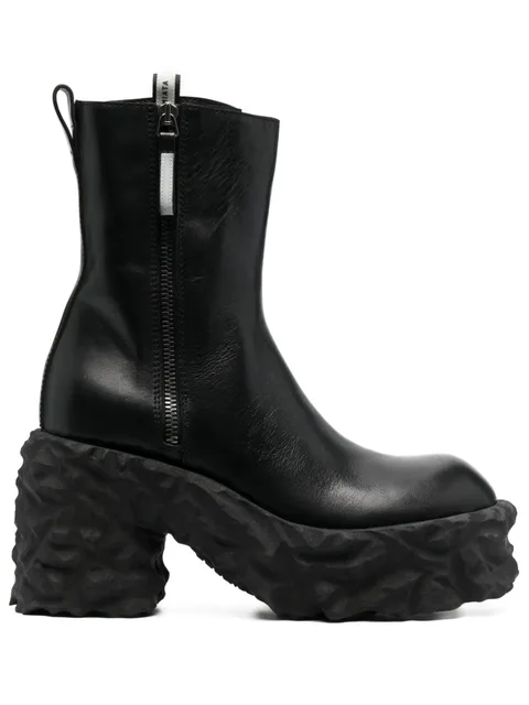 110mm zip-up chunky leather boots