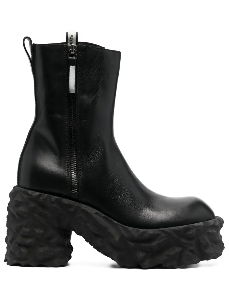 110mm zip-up chunky leather boots 2